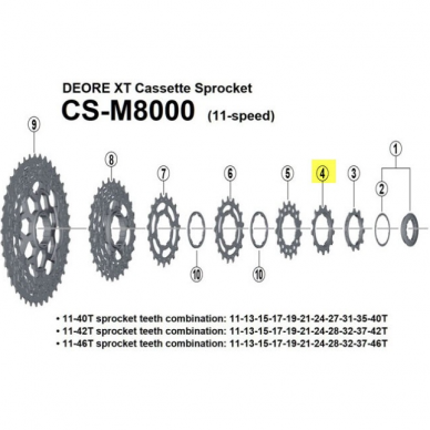 Galinė žvaigždutė SHIMANO CS-M8000 13T 1